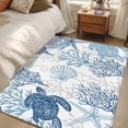 thumbnail image 5 of Rectangle Rug 4x6Ft, Ocean Sea Turtle Blue Coral Soft Non-Slip Washable Felt Carpet Pad, Sea Starfish Seahorse Area Rugs for Living Room Bedroom Kids Room, 5 of 9
