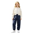 thumbnail image 3 of CONROSES Girls Baggy Cargo Pants Wide Leg Hiking Pants for Girls Trendy Solid Elastic Waist Outdoor Jogger Pants With Pockets, 3 of 9