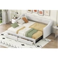 thumbnail image 6 of Convertible King Size Upholstered Daybed with Dual Storage Drawers, Beige, 6 of 10