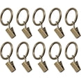 thumbnail image 1 of DTGN 25mm Inner Diameter Curtain Rings with Clips- 16Pack - Good for Curtains and Rods - Curtain Drape Sliding Eyelet Rings - Bronze, 1 of 6