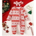 thumbnail image 2 of FYDUU Baby Girl Christmas Outfit Girls Romper Jumpsuit Cute Reindeer Print Long Sleeve Onesie Jumpsuits Xmas Holiday Family Party Clothes 3-6 Months, 2 of 9