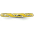 thumbnail image 3 of Solid Sterling Silver Stackable Expressions Yellow Enamel Ring - Ring Size 5.0, 3 of 7