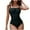 Black, variant on Uaswgudfs Womens Swimwear Square Neck One-Piece Swimsuit with Waist Ruching & Bust-Enhancing Seams - Stretch Fabric Bathing Suit Black XL