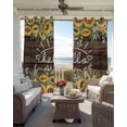 thumbnail image 3 of Sunflower Blackout Curtains for Bedroom - 84 Inch Long Light Blocking 2 Panels Set, Yellow Summer Botanical Flowers Wooden Thermal Insulated Living Room Drapes Grommet Window Curtains 52"x84", 3 of 8