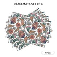 thumbnail image 2 of Placemats Set Of 4 / 6, Elegant Flower Paisley Placemats For Dining Table Indoor/Outdoors Heat Resistant Washable Placemats 18" X 12", 2 of 8