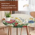 thumbnail image 3 of Spring Flower Botanical Round Tablecloth 55-60 Inch Round Fitted Table Cloth with Elastic Edge, Watercolor Floral Summer Vintage Waterproof Table Cover Protector for Outdoor Picnic Party Dining, 3 of 6