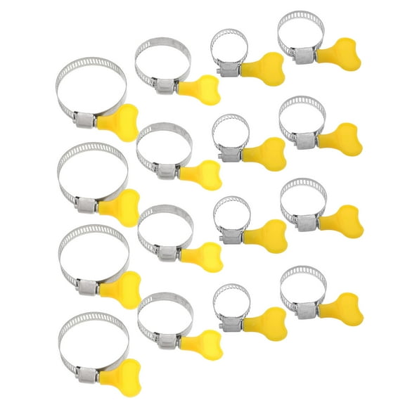Raindrops WORGEOUS 16pcs Stainless Steel Hose Clamps with Thumb Screw Adjustable Ideal for Plumbing Automotive and Machinery