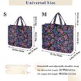 thumbnail image 2 of FORMRS Womens Corduroy Tote Bag Crossbody Shoulder Purse Handbag with Detachable Strap, Night Flower Blooms Pattern, 2 of 5