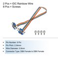 thumbnail image 3 of Unique Bargains 2 Pcs IDC Rainbow Wire Flat Ribbon Cable DB9 Female to DB9 Female 11.8 Inch Length 2.54mm Pitch, 3 of 4