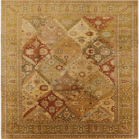 Ahgly Company Machine Washable Indoor Square Industrial Modern Mahogany Brown Area Rugs, 8' Square