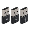 thumbnail image 3 of Paquete de 3 adaptadores de disco U USB 2.0 macho a tipo C hembra Adaptador de metal USB a tipo C para teléfono móvil portátil (blanco), 3 of 5