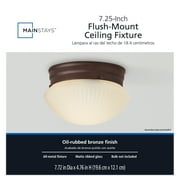Mainstays 7.5 Classic Flush Mount Ceiling Light, Bronze Finish Frosted Glass Shade, Bulb Not Included