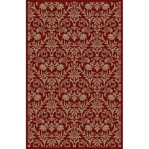 Concord Global 49403 2 ft. 7 in. x 4 ft. Jewel Damask - Red