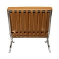 thumbnail image 3 of Pavilion Chair Premium Leather Solid One Piece Stainless Steel Frame Light Brown, 3 of 4