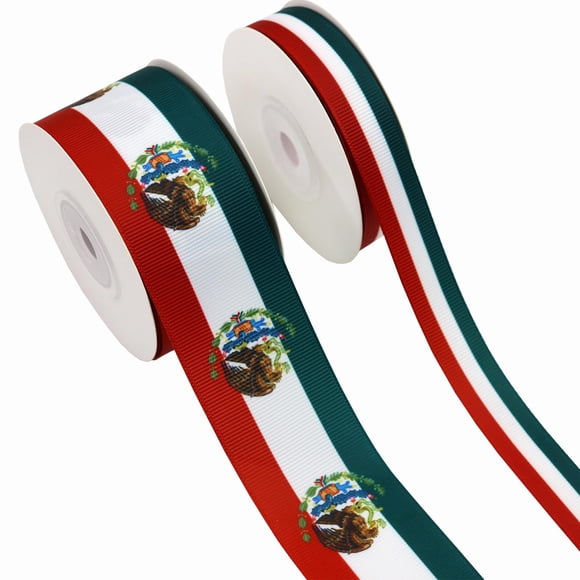 Cinta con bandera de México YERELO de 16 mm y 38 mm x 20 yardas