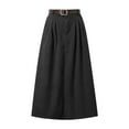 thumbnail image 4 of RUTAYY Women High Waisted Long Vintage Corduroy A-Line Skirt Solid Color Smocked Boho Pleated Skirts, 4 of 6