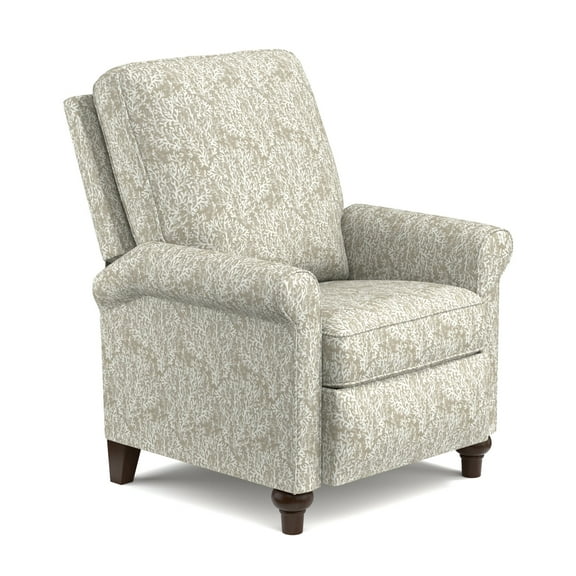 Homesvale Lincoln Living Room Push Back Recliner Chair, Taupe-Gray Coral Print Polyester