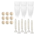 thumbnail image 2 of Barba de gnomo de tela sintética, 3 pares de trenzas, suministros para disfraces, manualidades, juguete de nariz de gnomo blanco, 2 of 3