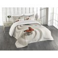 thumbnail image 2 of Ambesonne Butterfly Quilted Coverlet 3 Pcs, Rocks Serenity, King Size, Beige Orange, 2 of 4