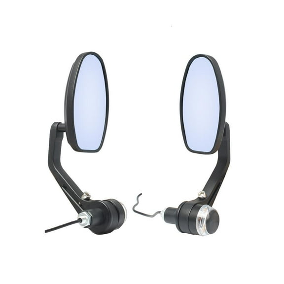 Yammee Motorcycle Scooter Handlebar Adjustable Rear View Mirror Rear View Mirror LED Turn Signal Off-road Reflector Mirrors 2x
