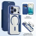 thumbnail image 6 of MYKOMI Wallet Case for iPhone 17 Pro with Card Holder, Stylish Shockproof PU Leather Magnetic Business RFID Blocking Flip Clear Case Cover for iPhone 17 Pro, 6 of 6
