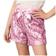 thumbnail image 2 of qolati Girls Sequin Shorts Christmas Glitter Bloomers Shorts High Waist Sparkly Rave Loose A Line Hot Pants Dance with Bow Shorts Elastic Waist Athletic Shorts, 2 of 6
