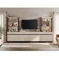 thumbnail image 3 of WAMPAT Modern TV Stand with 3 Tiers Bookshelf, Farmhouse Entertainment Center with 4 Large Storage Cabinets and Adjustable Shelf, Wooden Media TV Console with Black Metal Leg for Living Room, Beige, 3 of 12