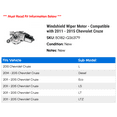 thumbnail image 2 of Windshield Wiper Motor - Compatible with 2011 - 2015 Chevy Cruze 2012 2013 2014, 2 of 2