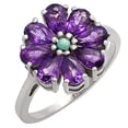 thumbnail image 6 of Natural African Amethyst & Turquoise 925 Sterling Silver Ring s.5 Jewelry DGR1127_E_5 R-1031, 6 of 7