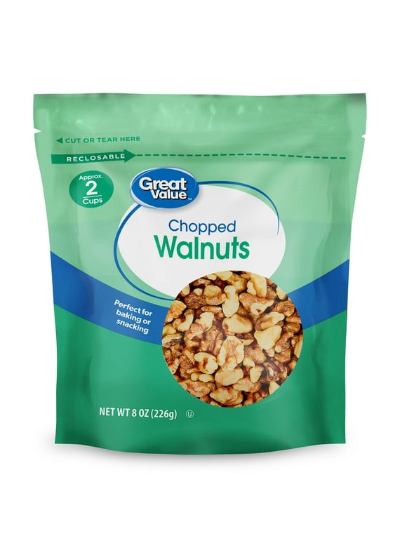 Great Value Chopped Walnuts, 8 oz