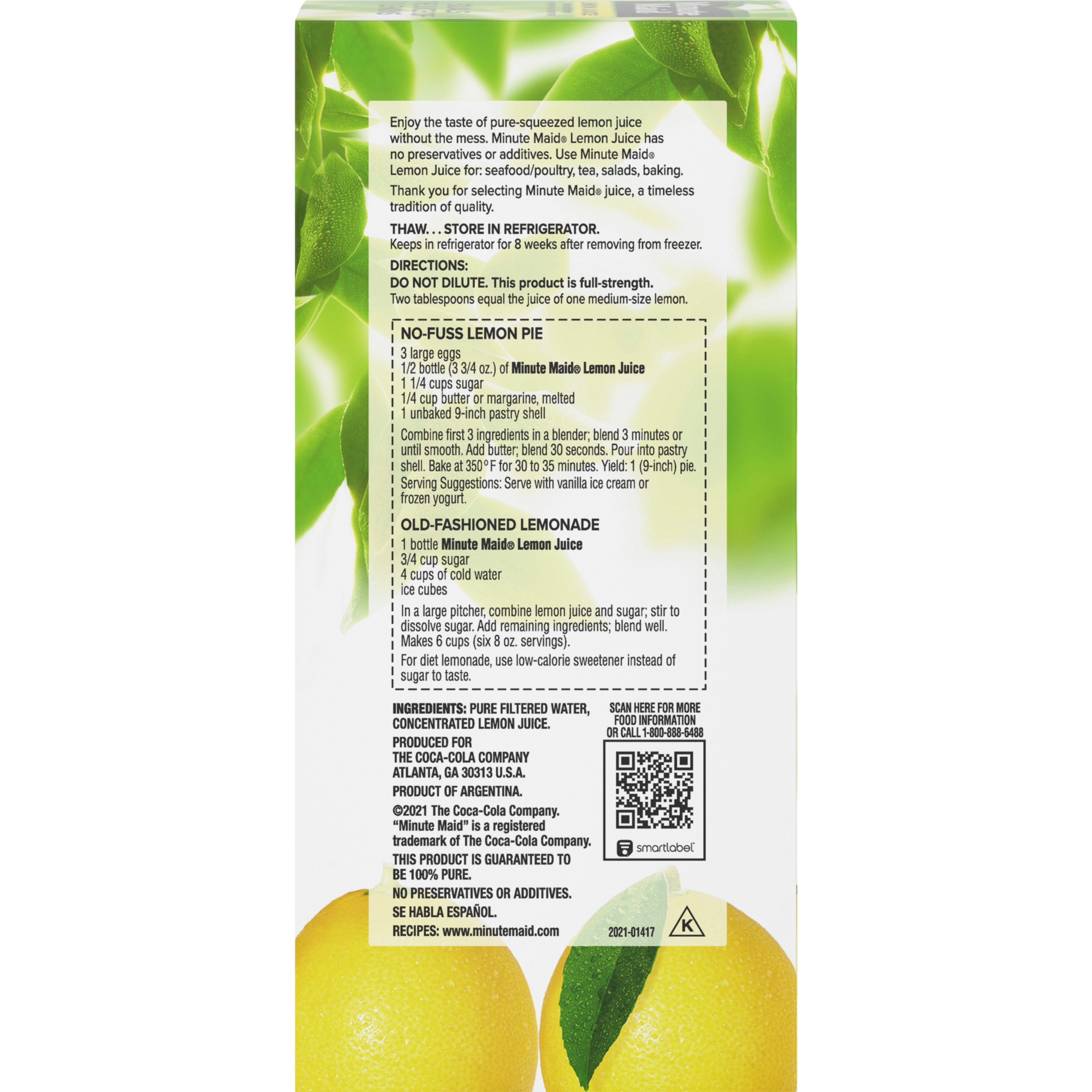 Minute Maid 100% Pure Lemon Fruit Juice, 7.5 fl oz Bottle - image 3 of 8