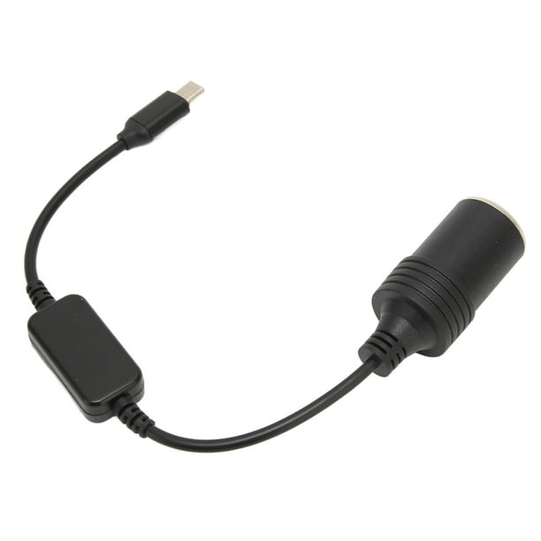 Chargeur allume-cigare USB avec câble rétractable USB-C