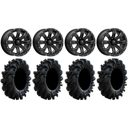 MSA Bounty 15 Wheels Black 34 Intimidator Tires Can-Am Maverick X3 / Honda Pioneer 1000 / Talon