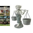 thumbnail image 3 of Resina césped Patio jardín escultura pequeña niña miniatura estatuilla ornamento 20x14.5x5.5cm Sunnimix Miniatura de niña, 3 of 8