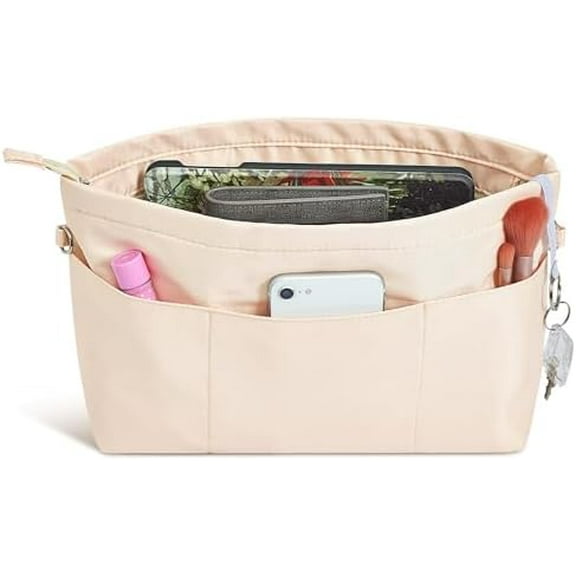 Premium Nylon Purse Organizer Tote Handbag Insert Organizers Bag in Bag Zipper 13 Pockets 5 Sizes