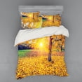 thumbnail image 2 of Ambesonne Autumn Bedding Set 3 Pcs, Evening Natural Park, Twin, Yellow Green, 2 of 3