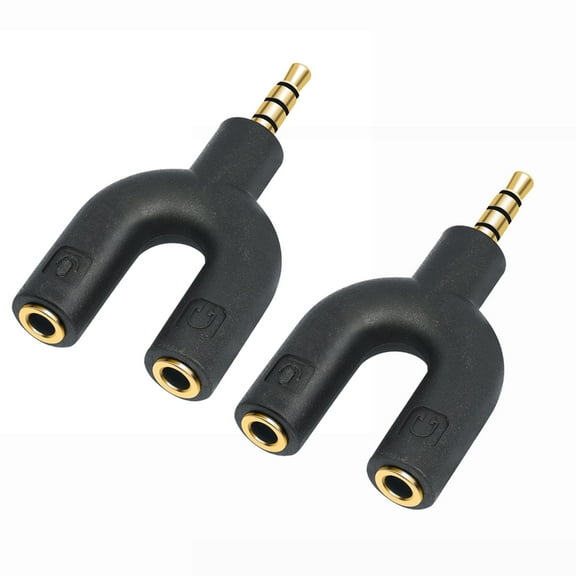 Necvior Headphone Splitter 3.5mm TRRS Cable for Headphone-Microphone Split Adapter 2PCCS