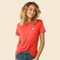 thumbnail image 4 of Dalix Heartly Ghost Embroidered Soft Cotton Short Sleeve T Shirt Womens in Poppy Red XS X-Small, 4 of 5