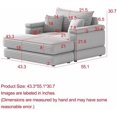 thumbnail image 6 of 44" Oversized Corduroy Chaise Lounge with Ottoman, Comfy Thicked Upholstered Sofa Chair with a Back Pillow and 2 toss Pillows, Modern Sleeper Sofa Couch for Living Room, 6 of 6