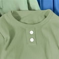 thumbnail image 3 of LIJCC T-Shirt en Coton Côtelé pour Filles, Manches Longues, Col Rond, Ourlet Incurvé, Tunique Unie, Coupe Ajustée, Basique, 3 of 8