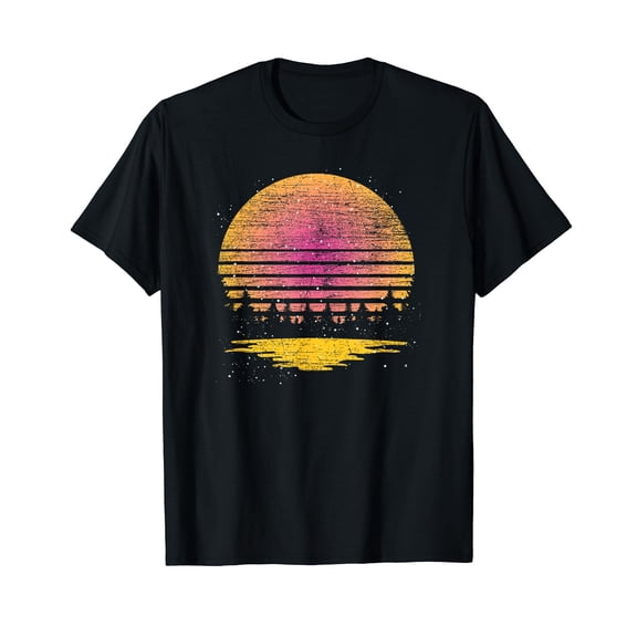 Retro Outdoor Nature Trees Mountains Forest Hiking T-Shirt for Men Women