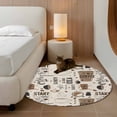 thumbnail image 2 of Round Rugs 4Ft, Coffee Round Area Rug Washable Indoor Throw Carpet, Brown Beans Cup Dessert Drink Monochrome Soft Non Slip Circle Rug for Kitchen Nursery Room Home Decor Aesthetic, 2 of 8