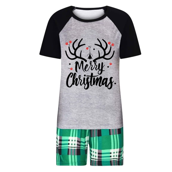 Family Matching Christmas Pajamas Set Lightweight Christmas Family Pajamas 2 Piece Set Short Sleeve Shorts Breathable Sleepwear Comfortable Homewear Outfits My Items
