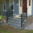 thumbnail image 2 of Ktaxon Galvanized Iron Handrail for Outdoor 3-4 Step Stairs, Powder Coated, Matte Black, 2 of 10