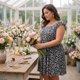 thumbnail image 2 of Vestido de verano midi casual de mujer plus size Agnes Orinda para Pascua, con estampado floral, lazo en la espalda, escote cuadrado y mangas cortas con volantes, color negro, talla 4X, 2 of 8