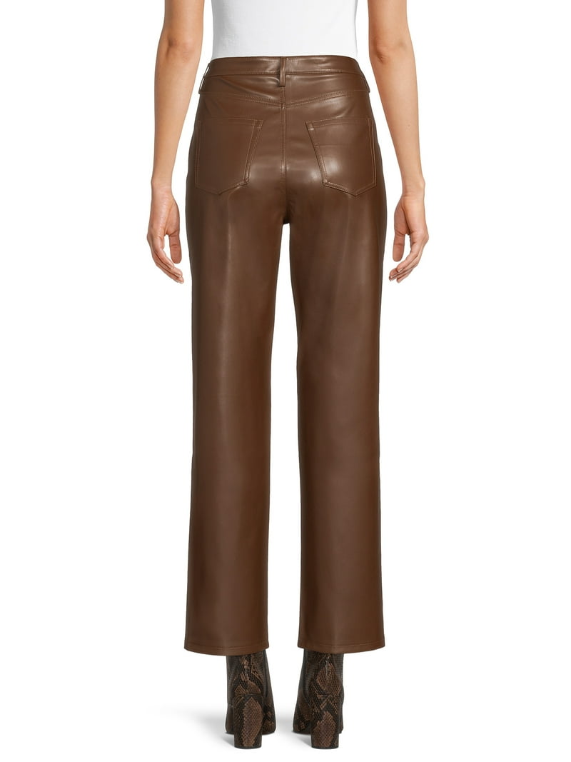 No Boundaries Junior's Faux Leather Pants - Walmart.com