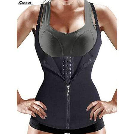 Spencer Women Sauna Body Shaper Waist Cincher Trainer Underbust Corset Shapewear Tummy Control Slimming Vest 