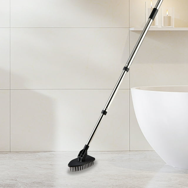 Extendable Magnetic Suction Broom & Dustpan Set | 45" Long Handle | Rotatable Design | Scraping Teeth | 2-in-1 Replaceable Brush Sponge | Black & White | Home Cleaning Tools
