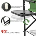 thumbnail image 6 of Ktaxon 26" Oversized Folding Director Chair, Heavy Duty Camping Chairs with Side Table & Cup Holder, Makeup Artist Seating with Storage Bag, Supports 400 lbs, Green, 6 of 11