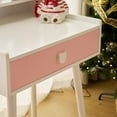 thumbnail image 4 of Ktaxon Kids' Wooden Vanity Table and Stool Set with LED Lights, Princess Makeup Dressing Table,Children's Furniture, White, 4 of 10